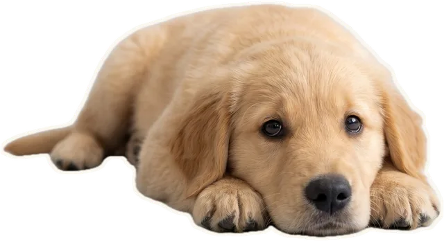 Puppy lying down calmly
